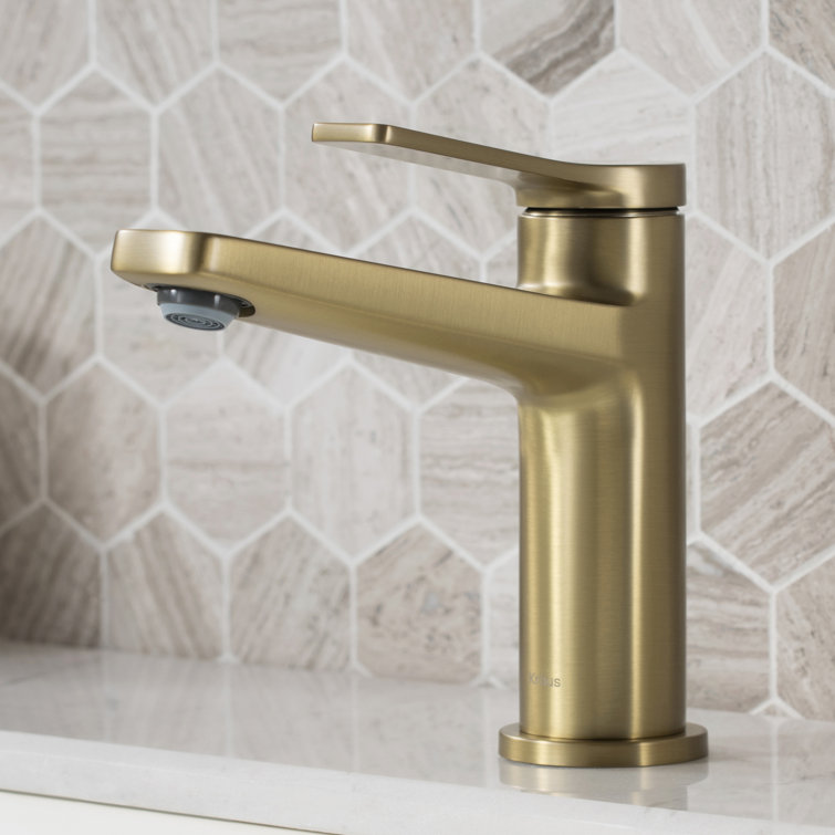 Indy 6.75'' Brushed Gold Stainless Steel Bathroom Faucet