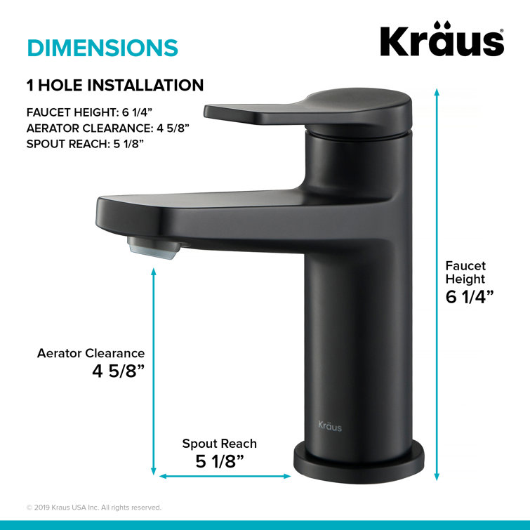 Indy 6.75'' Matte Black Stainless Steel Single Handle Bathroom Faucet