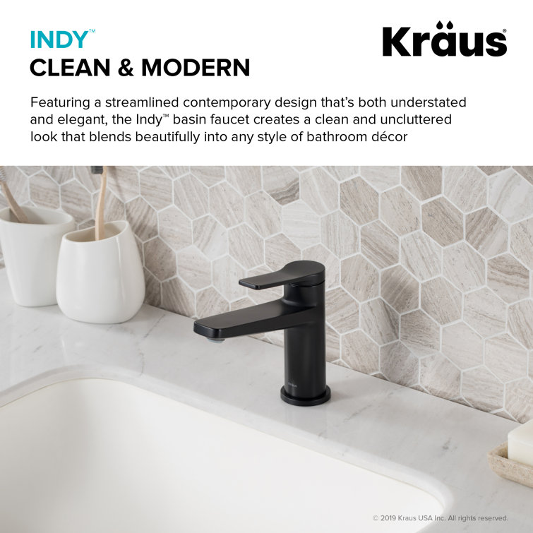 Indy 6.75'' Matte Black Stainless Steel Single Handle Bathroom Faucet