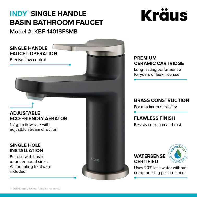 Indy 6.25" Nickel Matte Stainless Steel Single Handle Bathroom Faucet