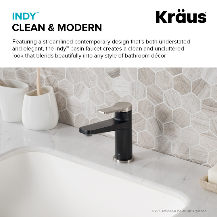 Indy 6.25" Nickel Matte Stainless Steel Single Handle Bathroom Faucet