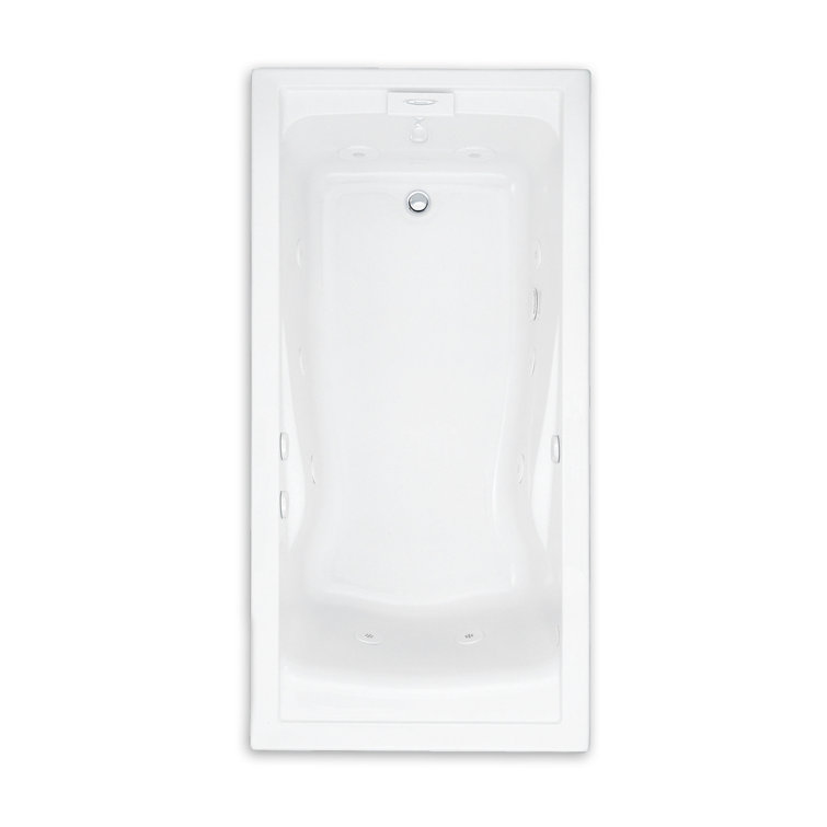 Evolution 60'' x 36'' White Acrylic Whirlpool Bathtub with Jets