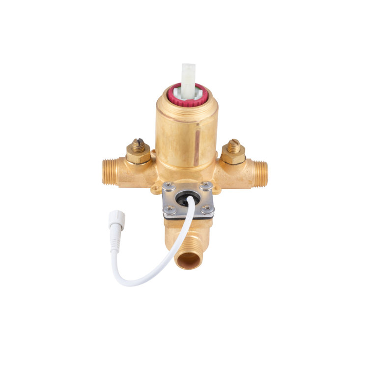 Brushed Nickel LED Pressure Balance Shower Valve Kit