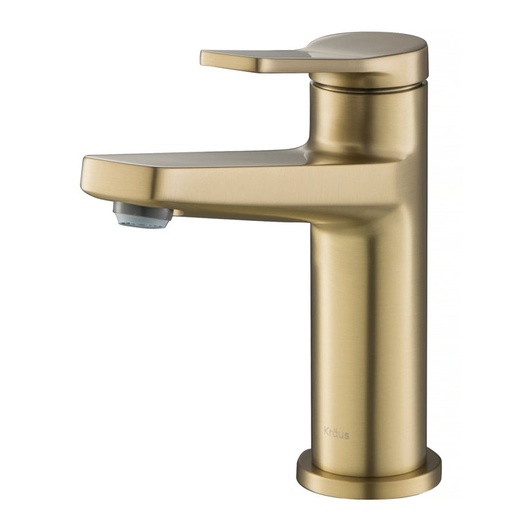 Brushed Gold Stainless Steel Single Hole Bathroom Faucet