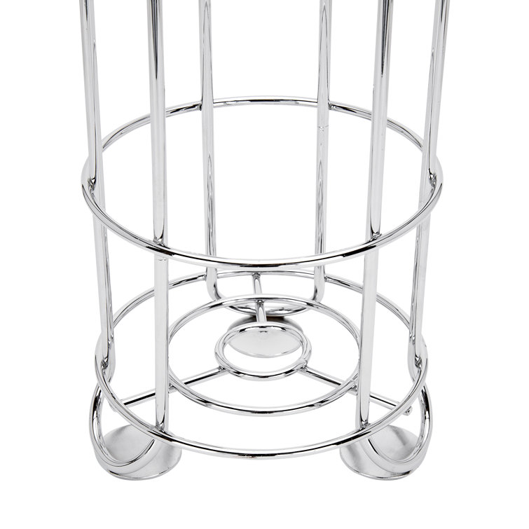 Chrome Free Standing Toilet Paper Holder with Storage