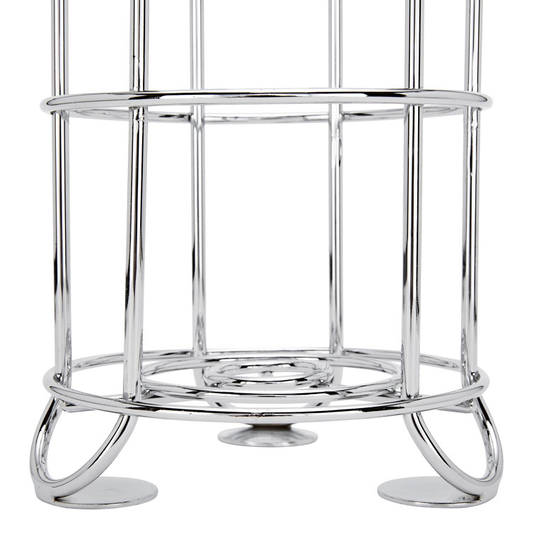 Chrome Free Standing Toilet Paper Holder with Storage