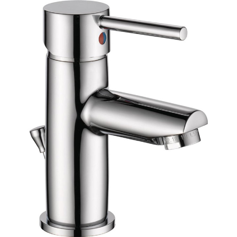 Chrome Single Handle Modern Bathroom Faucet with Drain Assembly