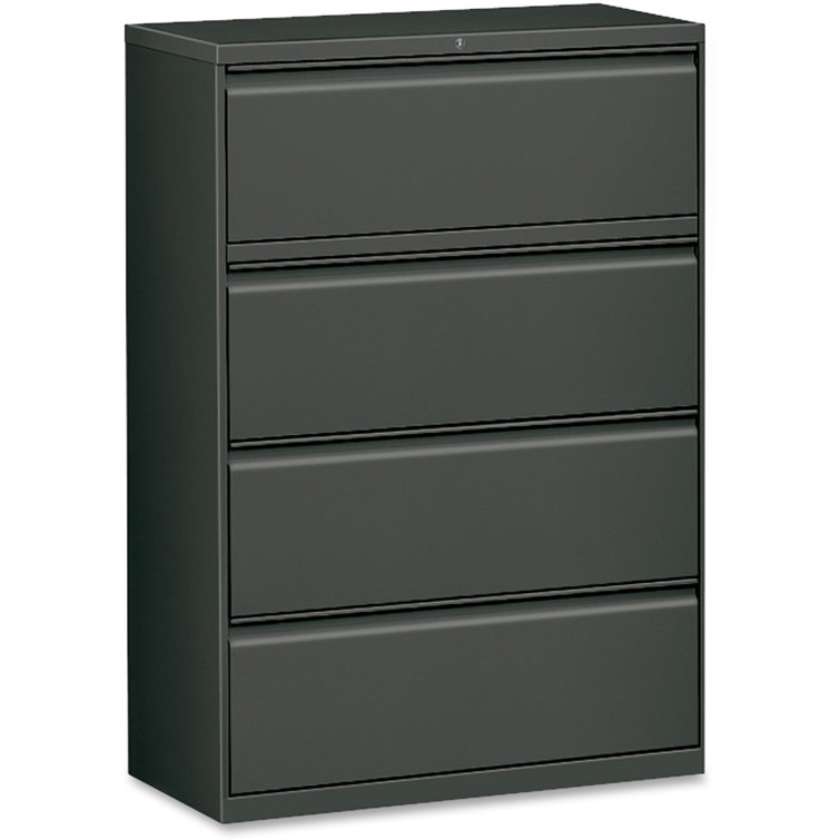 Charcoal 4-Drawer Lockable Steel Lateral File Cabinet
