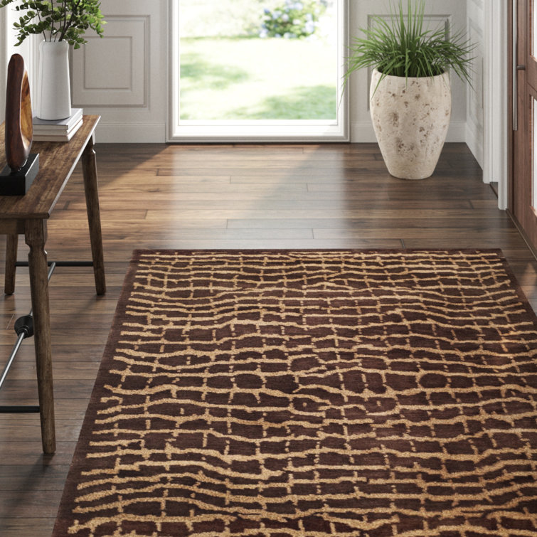 Hand-Knotted Geometric Multicolor Wool Area Rug 5' x 7'