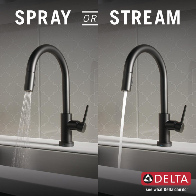 Matte Black Stainless Steel Pull-Down Kitchen Faucet with Touch Control