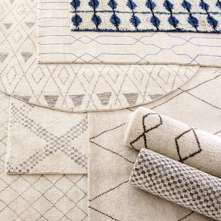 Citra Hand-Knotted Gray Geometric Wool-Blend 4' x 6' Area Rug