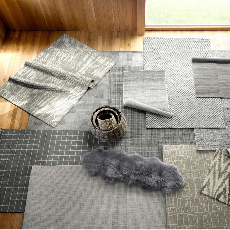 Citra Hand-Knotted Gray Geometric Wool-Blend 4' x 6' Area Rug