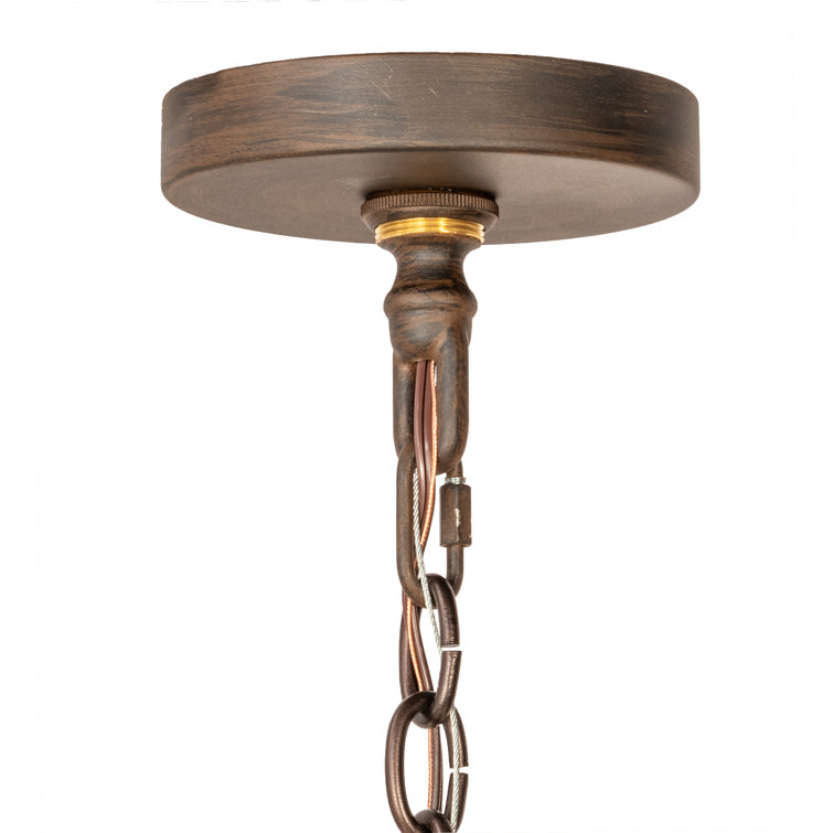 Rustic Iron 8-Light Chandelier with Faux Candlelights