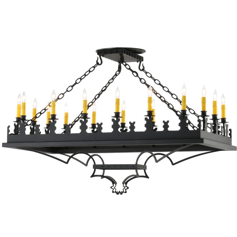 Gothic Black 18-Light Indoor/Outdoor Candle Pendant