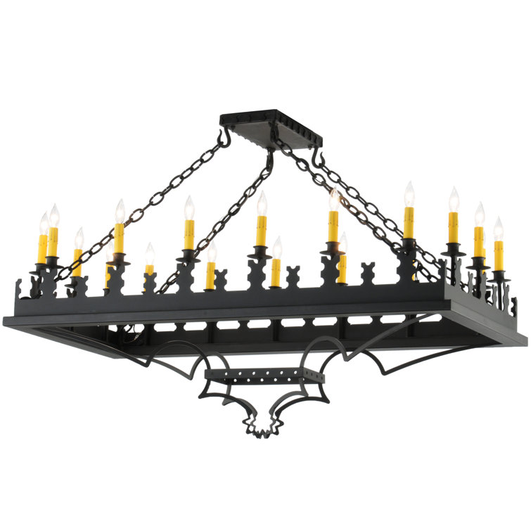 Gothic Black 18-Light Indoor/Outdoor Candle Pendant