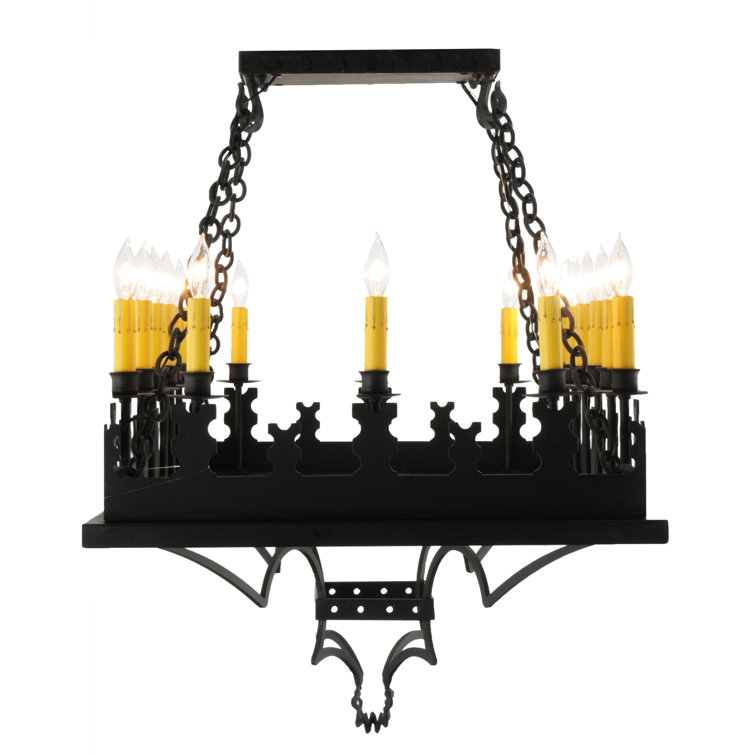Gothic Black 18-Light Indoor/Outdoor Candle Pendant