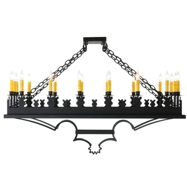 Gothic Black 18-Light Indoor/Outdoor Candle Pendant
