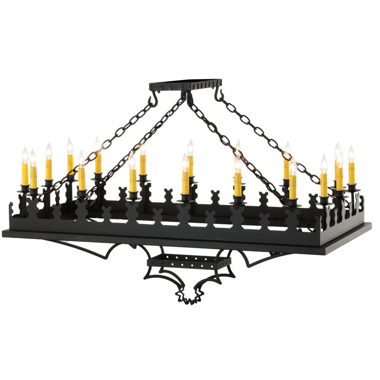 Gothic Black 18-Light Indoor/Outdoor Candle Pendant