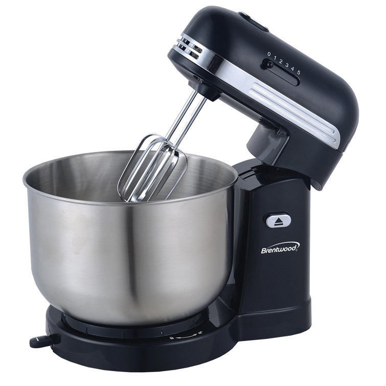 Black 5-Speed Stand Mixer with Stainless Steel Bowl