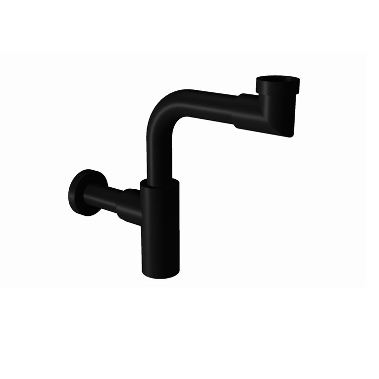 Matte Black Solid Brass Decorative Bathroom Trap