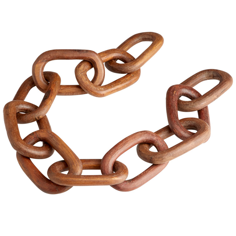Rustic Brown Wooden Chain Link Sculpture