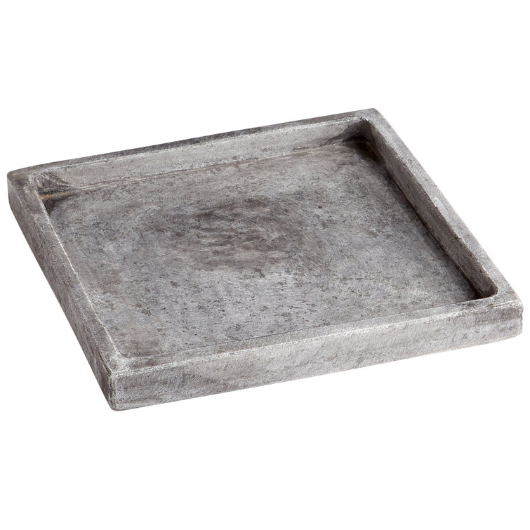 Gryphon Gray Marble Square Decorative Tray