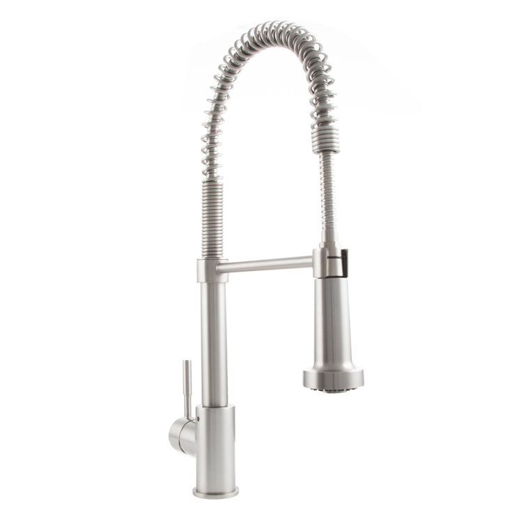 Brushed Nickel Pull-Out Spray Kitchen Faucet with 360-Degree Swivel