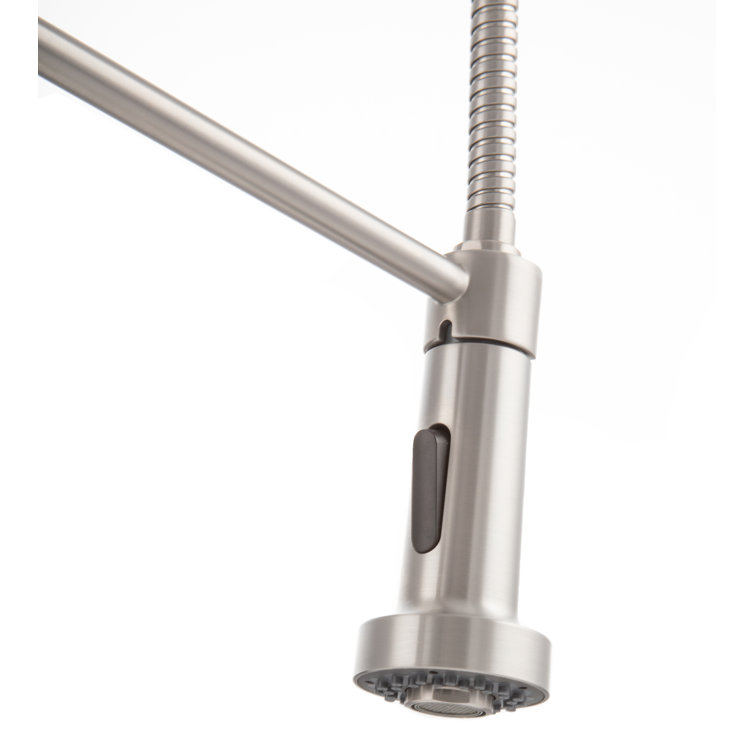 Brushed Nickel Pull-Out Spray Kitchen Faucet with 360-Degree Swivel