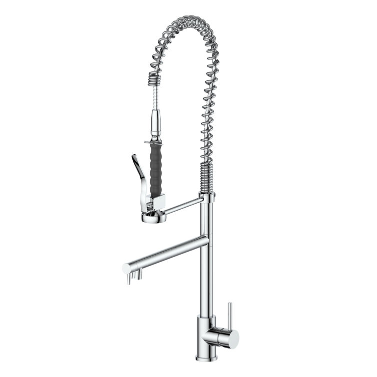 Chrome Pull-Out Spray Kitchen Faucet with 360-Degree Rotation