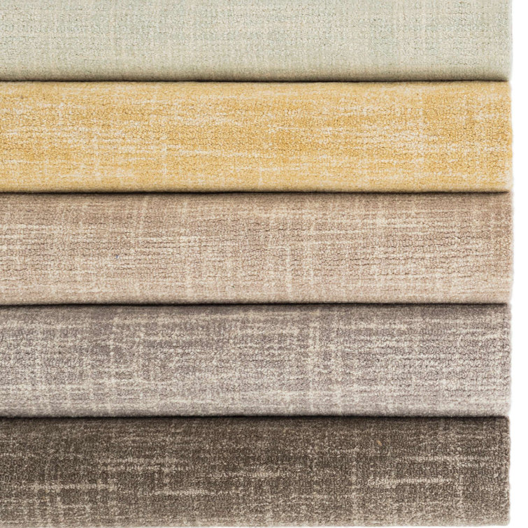 Handmade Dove Grey Solid Wool Rectangular Rug 9' x 12'