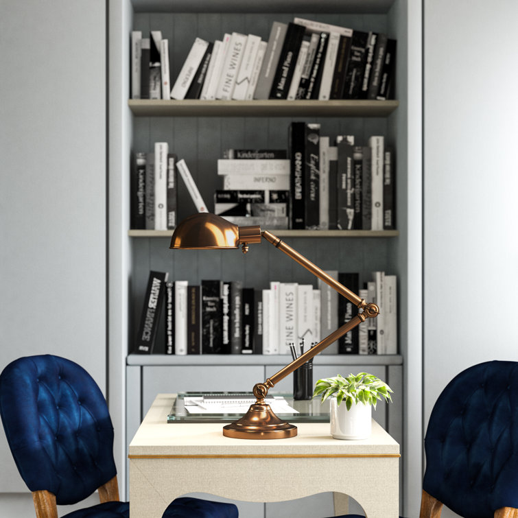 Kinetic Adjustable Antiqued Brass Desk Lamp 7.5"