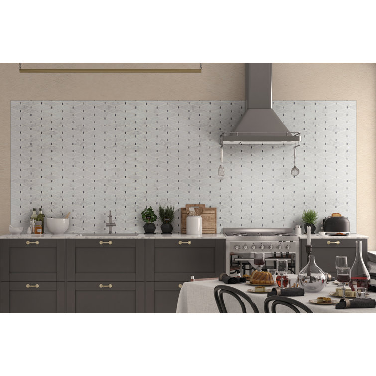 Azula Floret 12x12 Marble Mosaic Tile for Bathroom and Kitchen