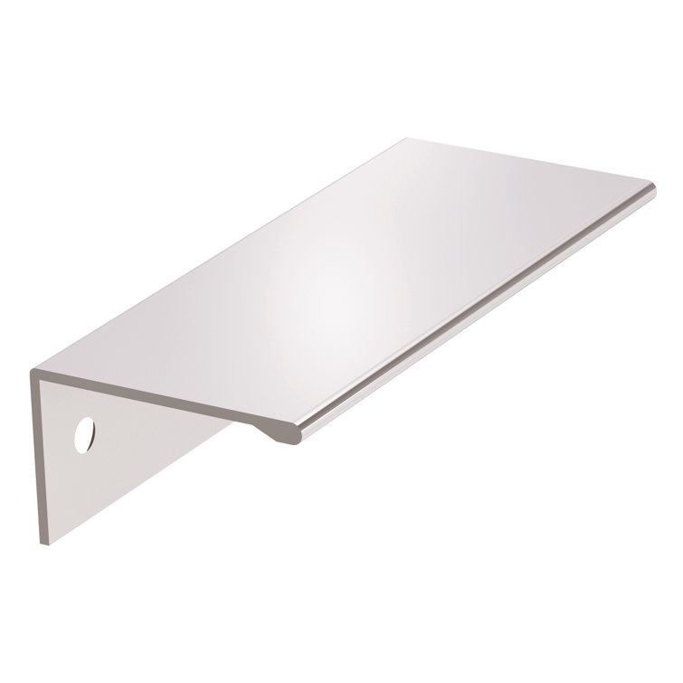 Polished Chrome Modern Finger Cabinet Pull with Mounting Hardware