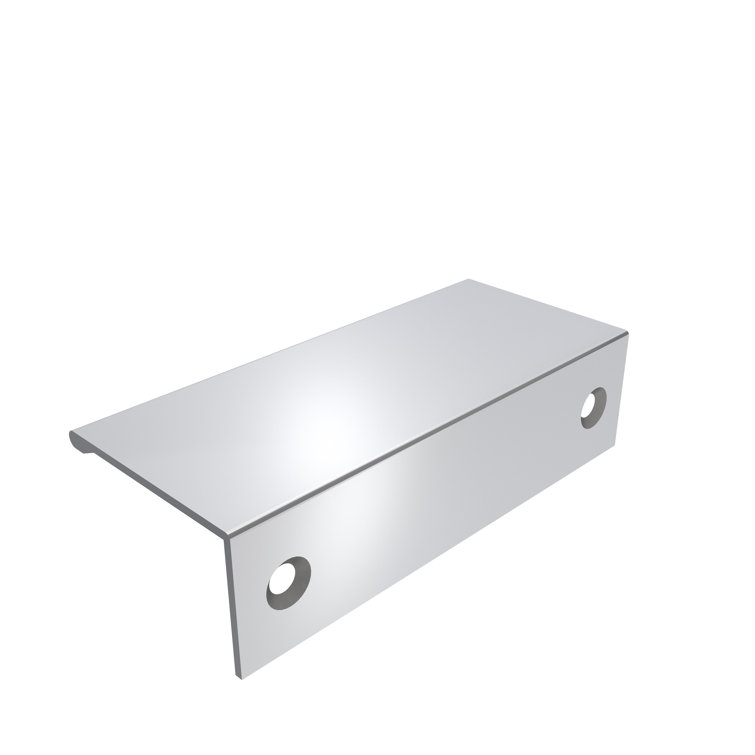Polished Chrome Modern Finger Cabinet Pull with Mounting Hardware