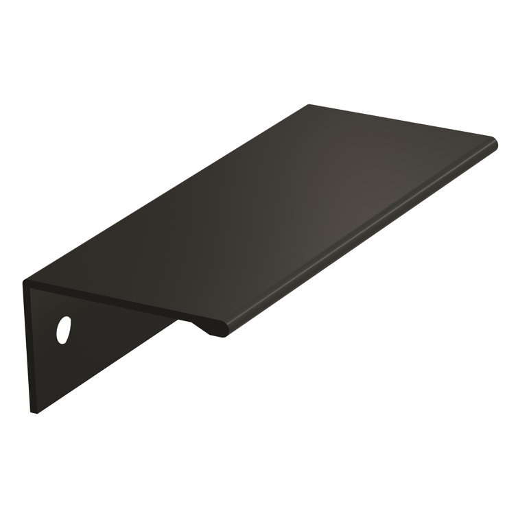 5 1/16" Matte Black Aluminum Finger Pull with Mounting Hardware