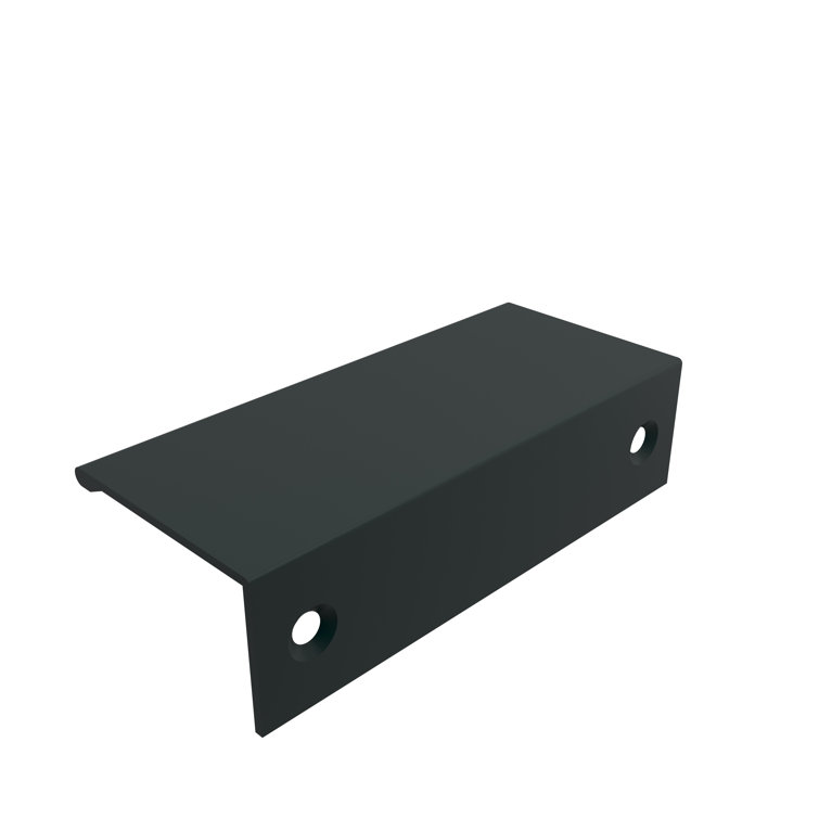 5 1/16" Matte Black Aluminum Finger Pull with Mounting Hardware