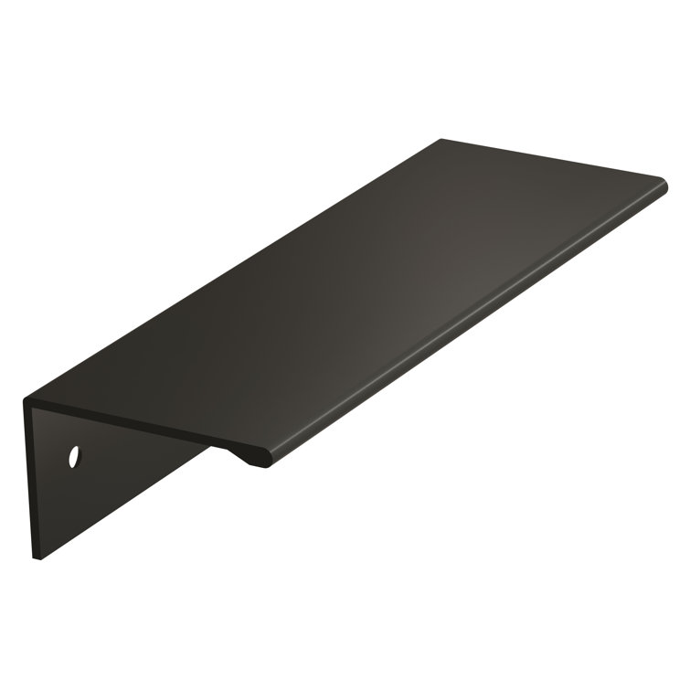 5 1/16" Matte Black Aluminum Finger Pull with Mounting Hardware