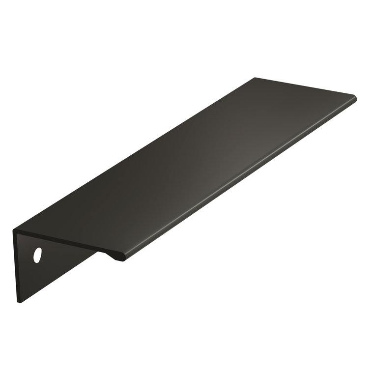 5 1/16" Matte Black Aluminum Finger Pull with Mounting Hardware
