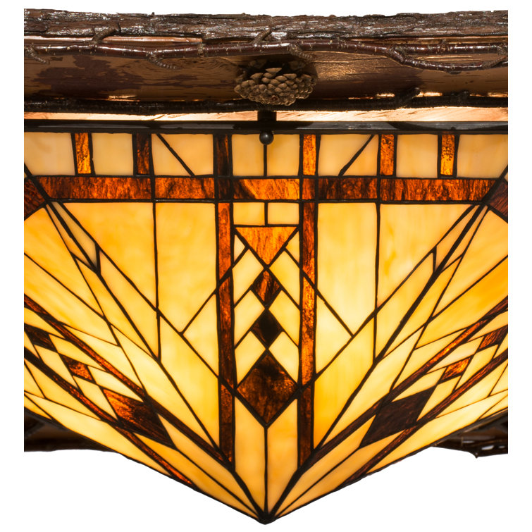 Adirondack Rustic Lodge 36" LED Glass Flush Mount