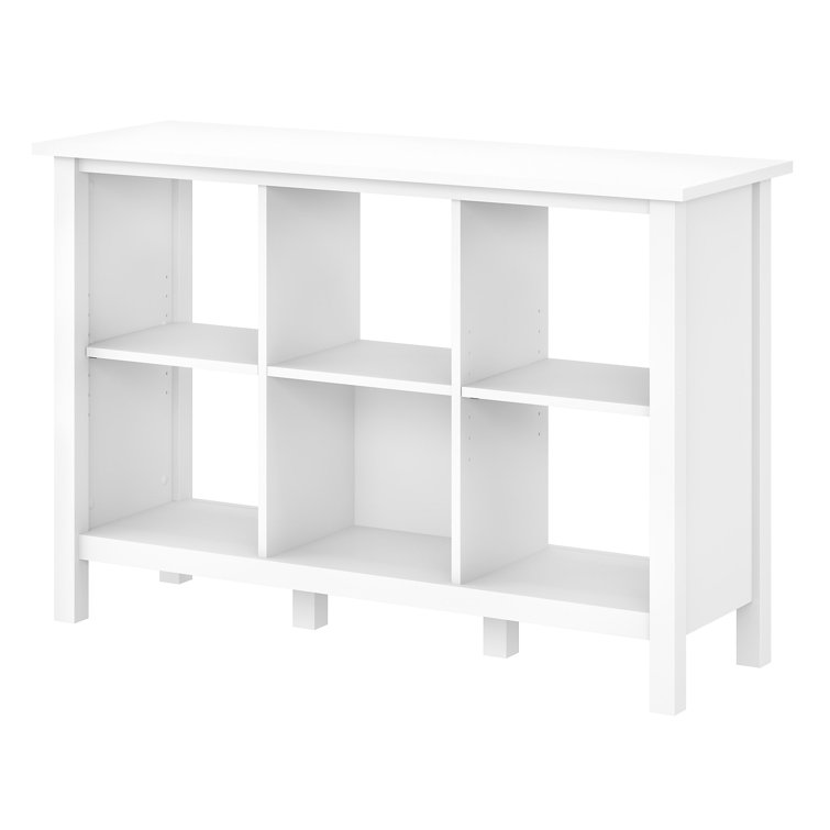Broadview Pure White 6-Cube Wooden Adjustable Bookcase