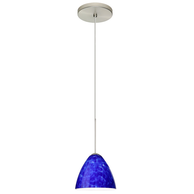 Mia Blue Cloud 4.5" Glass Pendant with Satin Nickel Finish