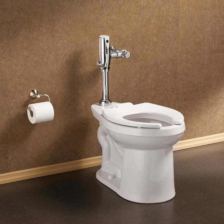 White Elongated High Efficiency Floor Mounted Toilet with Flush Valve