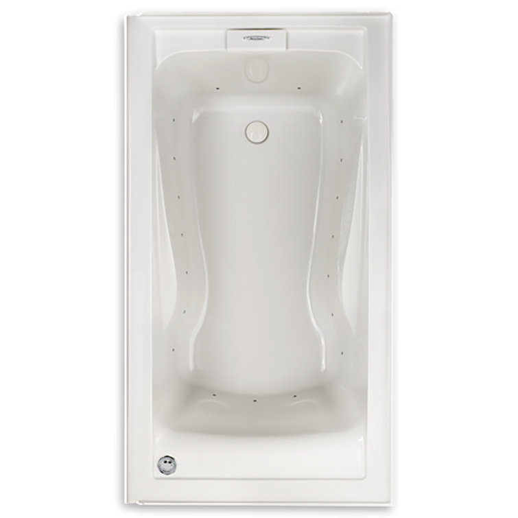Evolution White Acrylic Alcove Whirlpool Bathtub with Jets