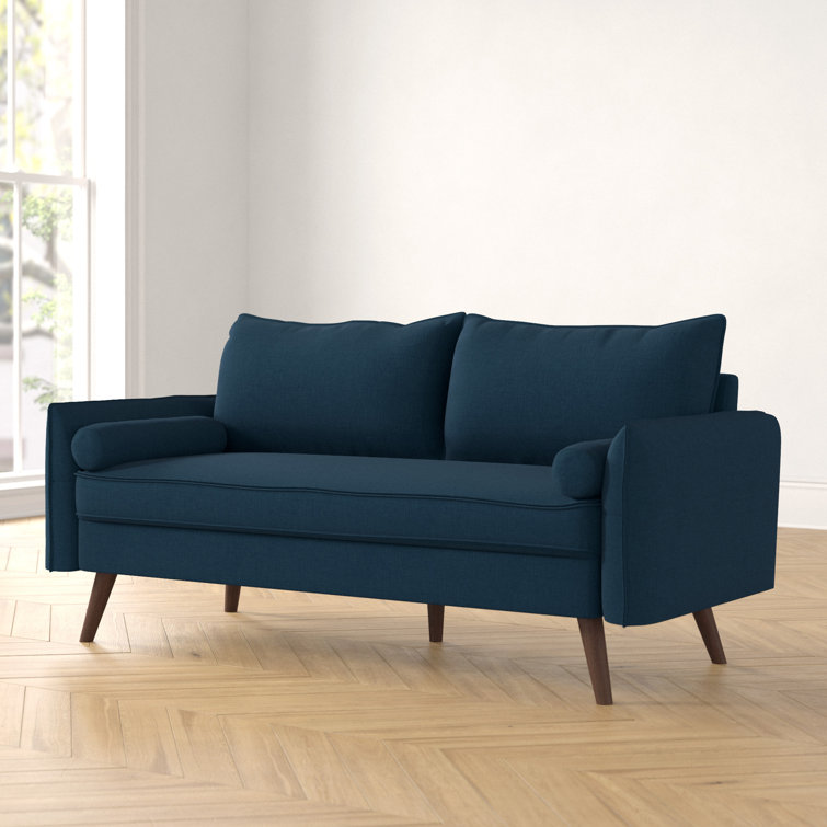 Azure Embrace 72'' Fabric Sofa with Splayed Wood Legs