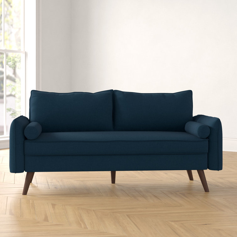 Azure Embrace 72'' Fabric Sofa with Splayed Wood Legs