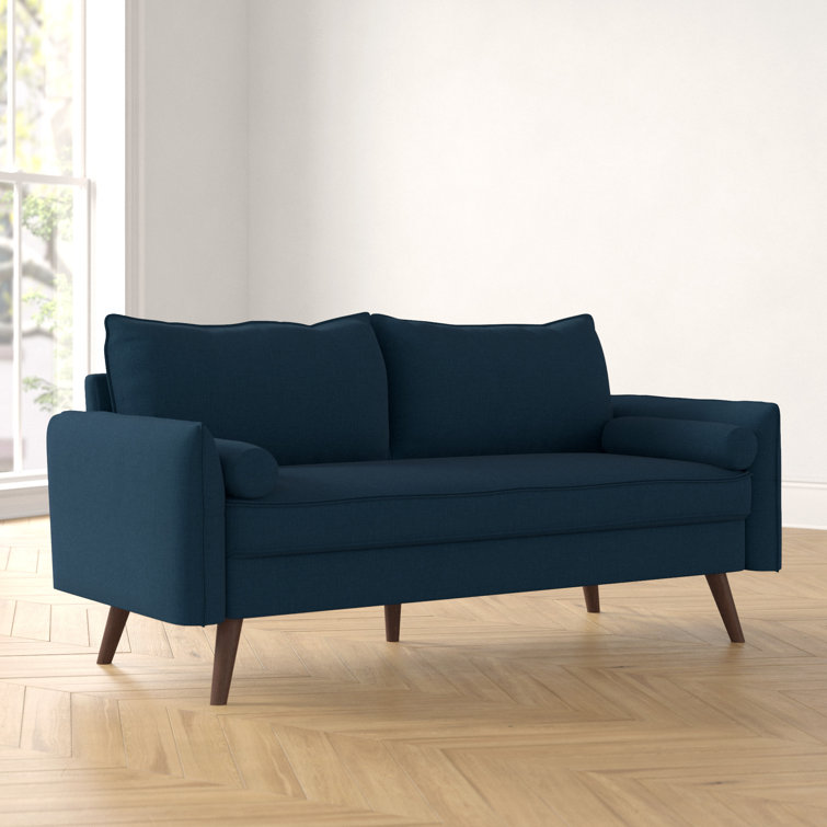 Azure Embrace 72'' Fabric Sofa with Splayed Wood Legs