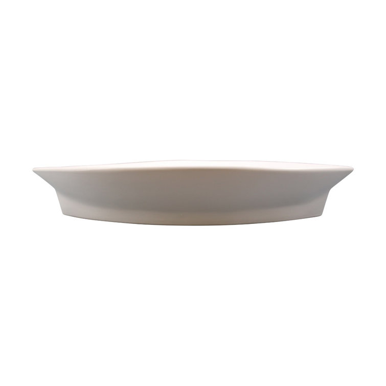 White Ceramic Oval Above-Counter Vessel Sink with Reno-Gloss Finish