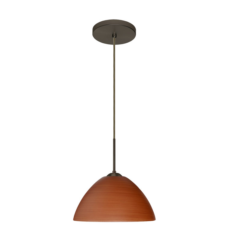 Bronze 10.5" Glass Indoor/Outdoor Pendant Light