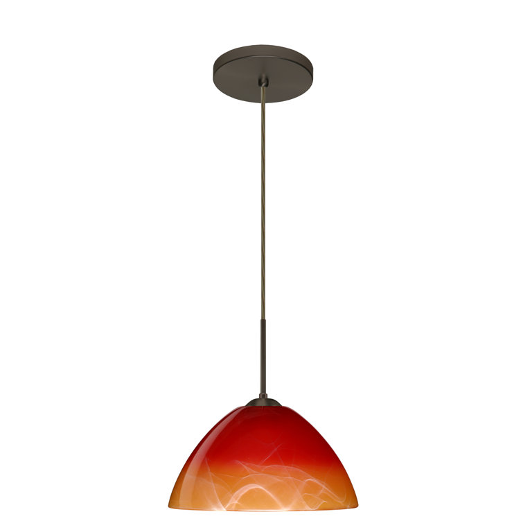 Bronze 10.5" Glass Indoor/Outdoor Pendant Light