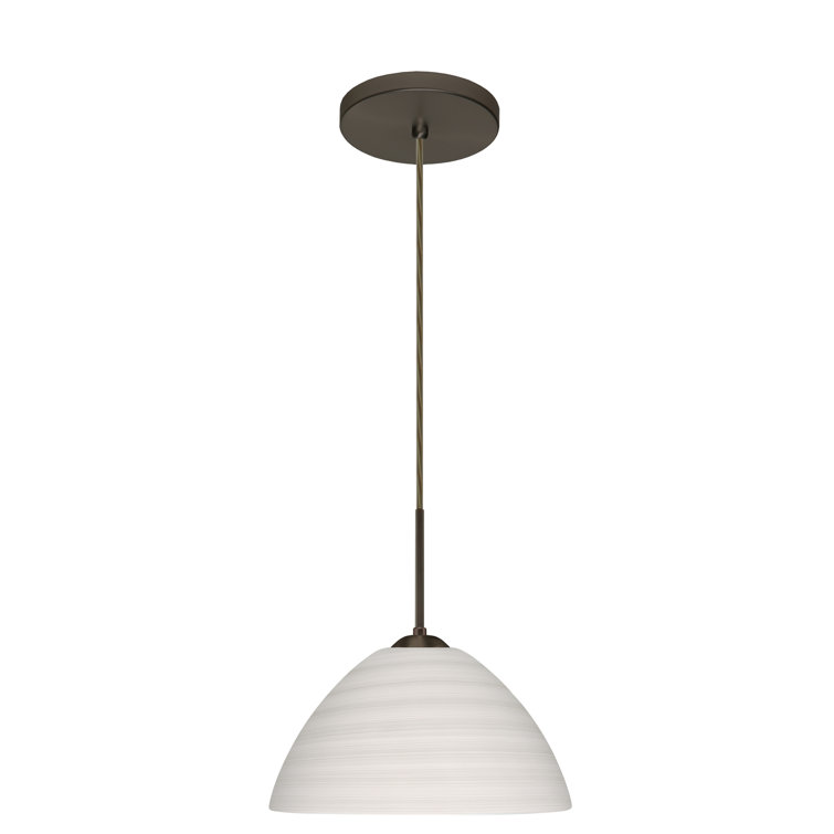 Bronze 10.5" Glass Indoor/Outdoor Pendant Light